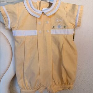 Yellow Bunny Embroidered bodysuit